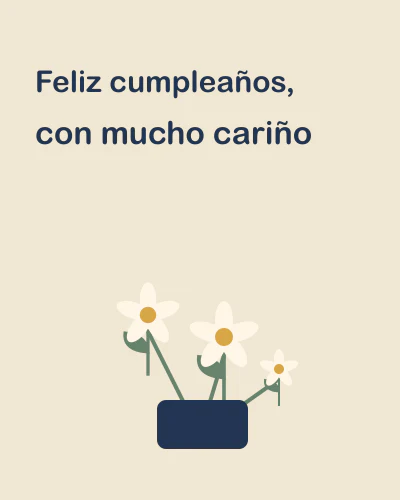 Feliz cumpleaños, con mucho cariño