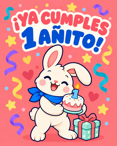¡YA CUMPLES 1 AÑITO!