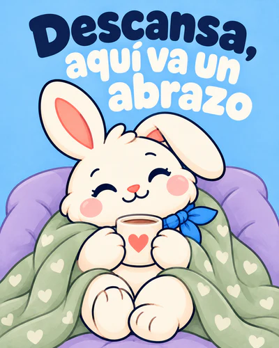 Descansa, aquí va un abrazo